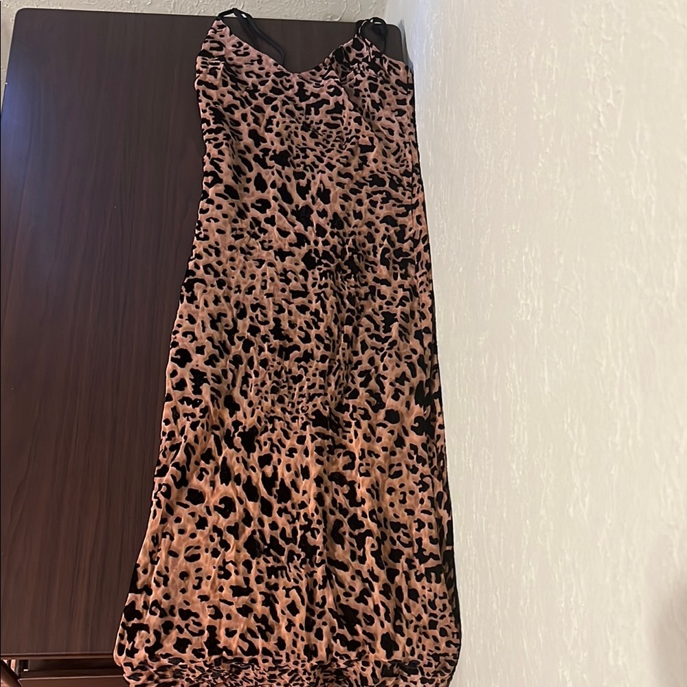 Forever 21 Leopard Print Slip Dress in Brown and Black